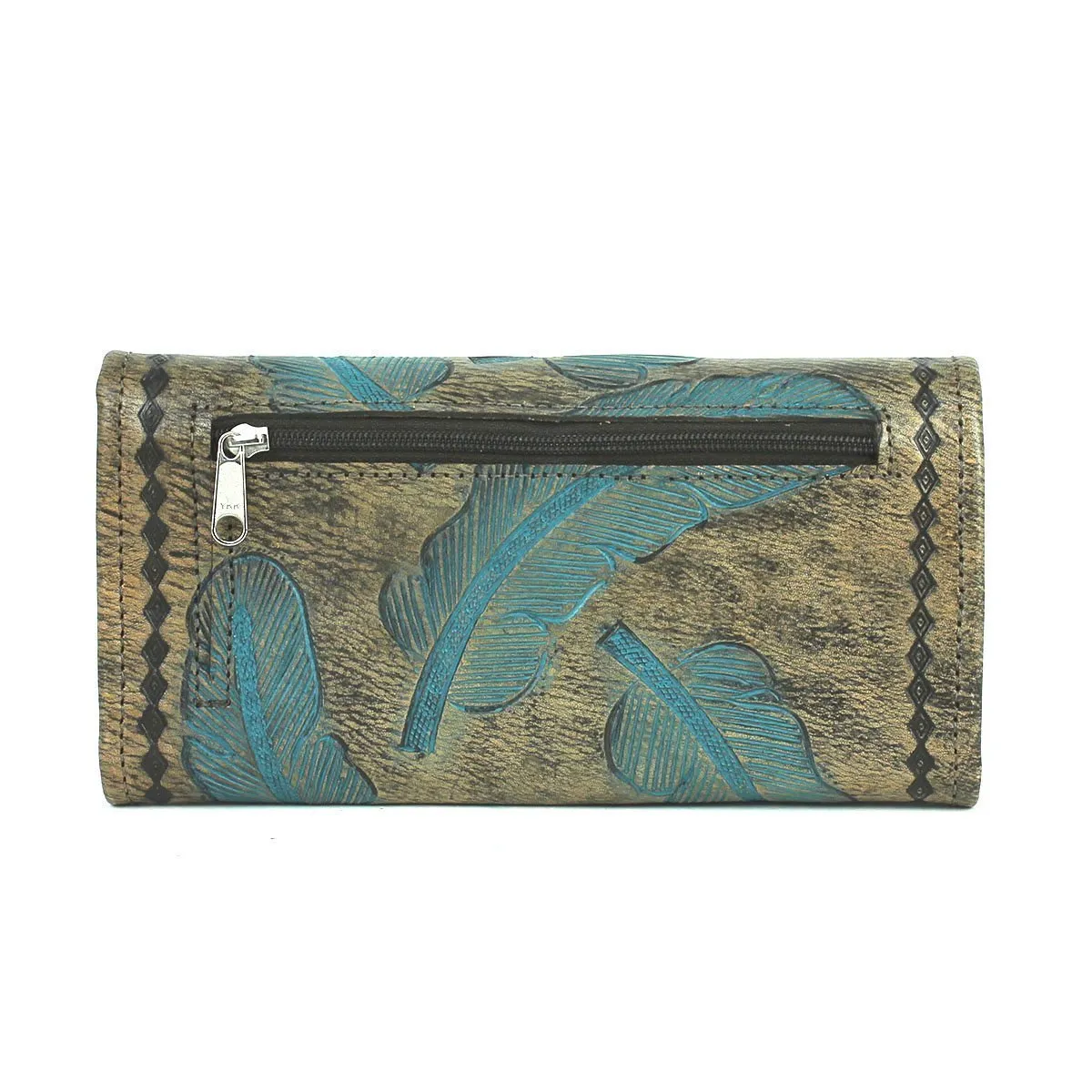 American West Handbag Sacred Bird Collection: Leather Tri-Fold Western Wallet